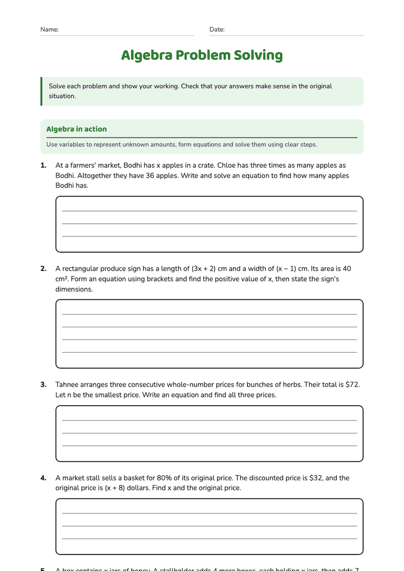 Algebra Problem Solving