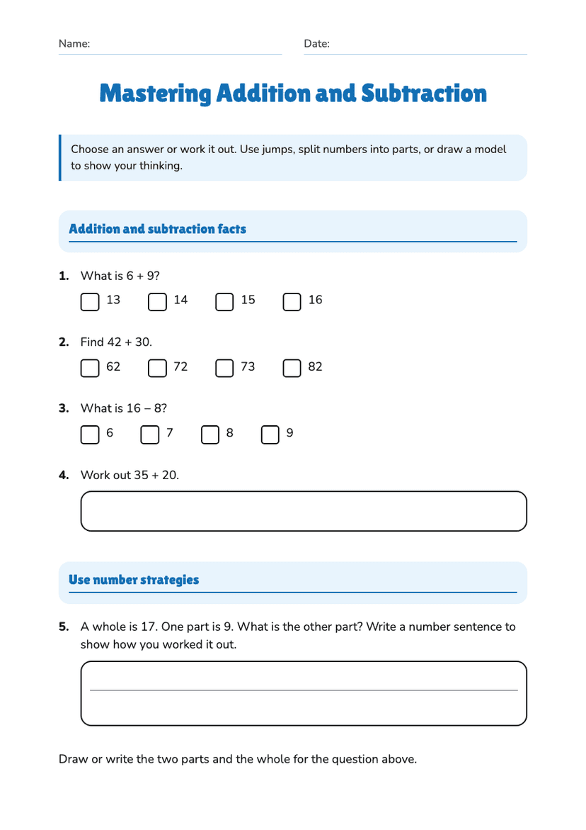 Mastering Addition and Subtraction