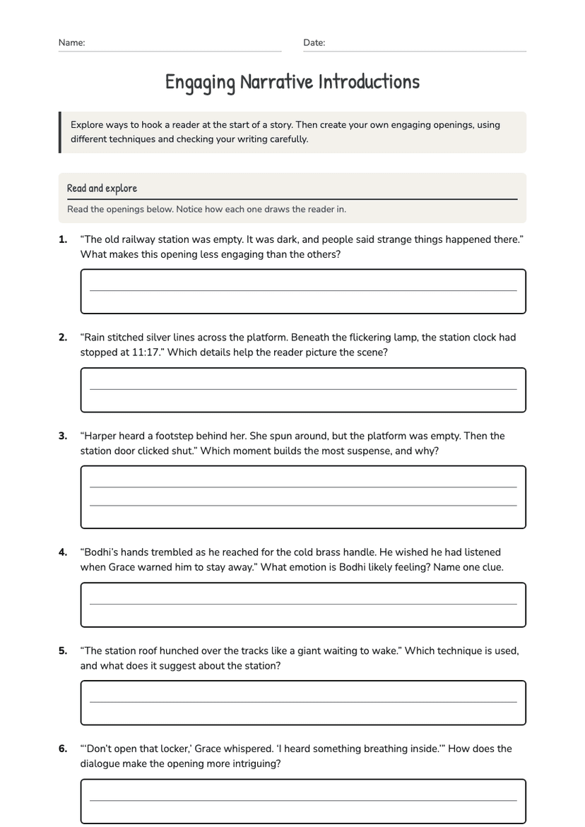 Engaging Narrative Introductions