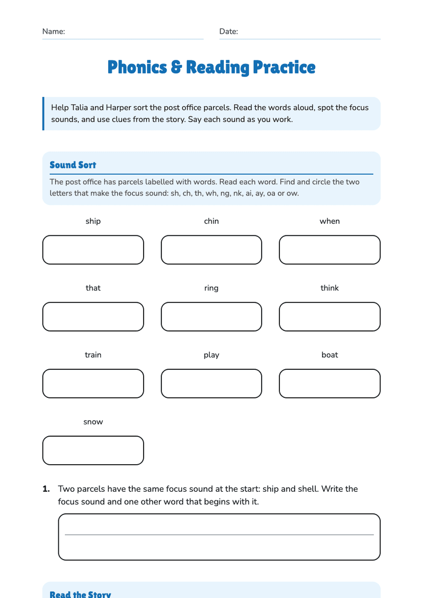 Phonics & Reading Practice