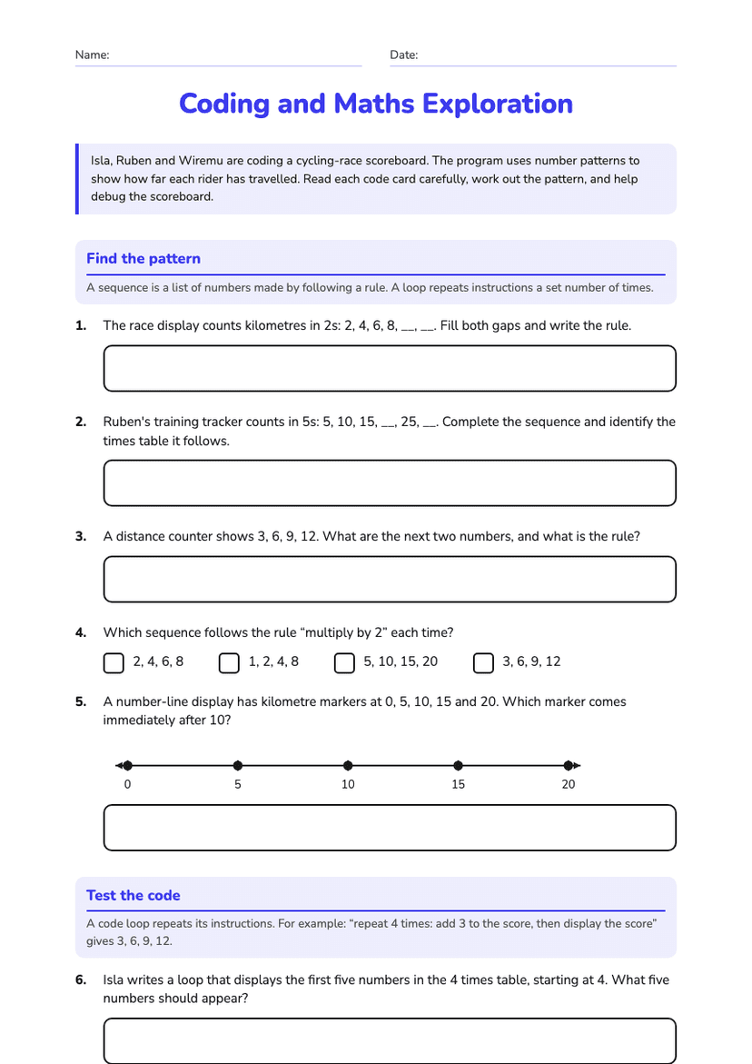 Coding and Maths Exploration