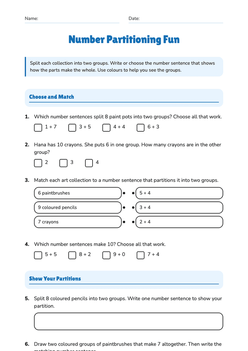 Number Partitioning Fun