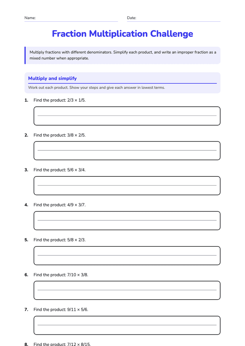Fraction Multiplication Challenge