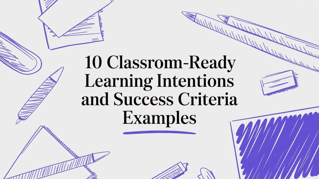 Reading Lesson Learning Intention 10 Classroom-Ready Learning Intentions and Success Criteria Examples