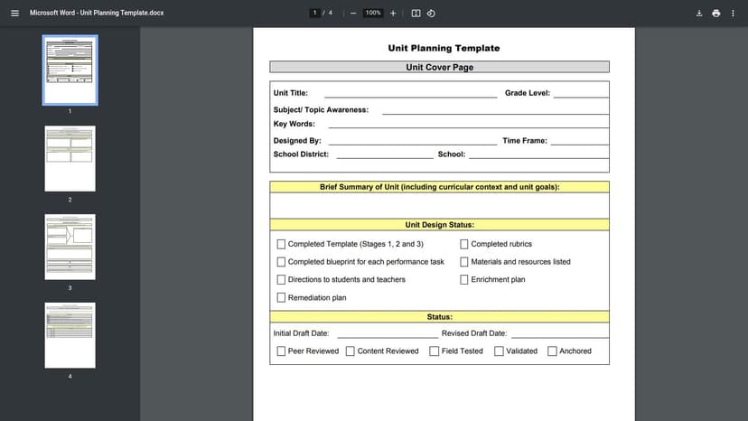 Unit Summary The 12 Best Unit Plan Template PDF Resources for Teachers in 2026