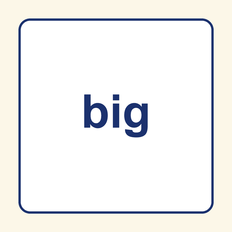 Sight Word — big — Free Printable Diagram for Teachers | Kuraplan